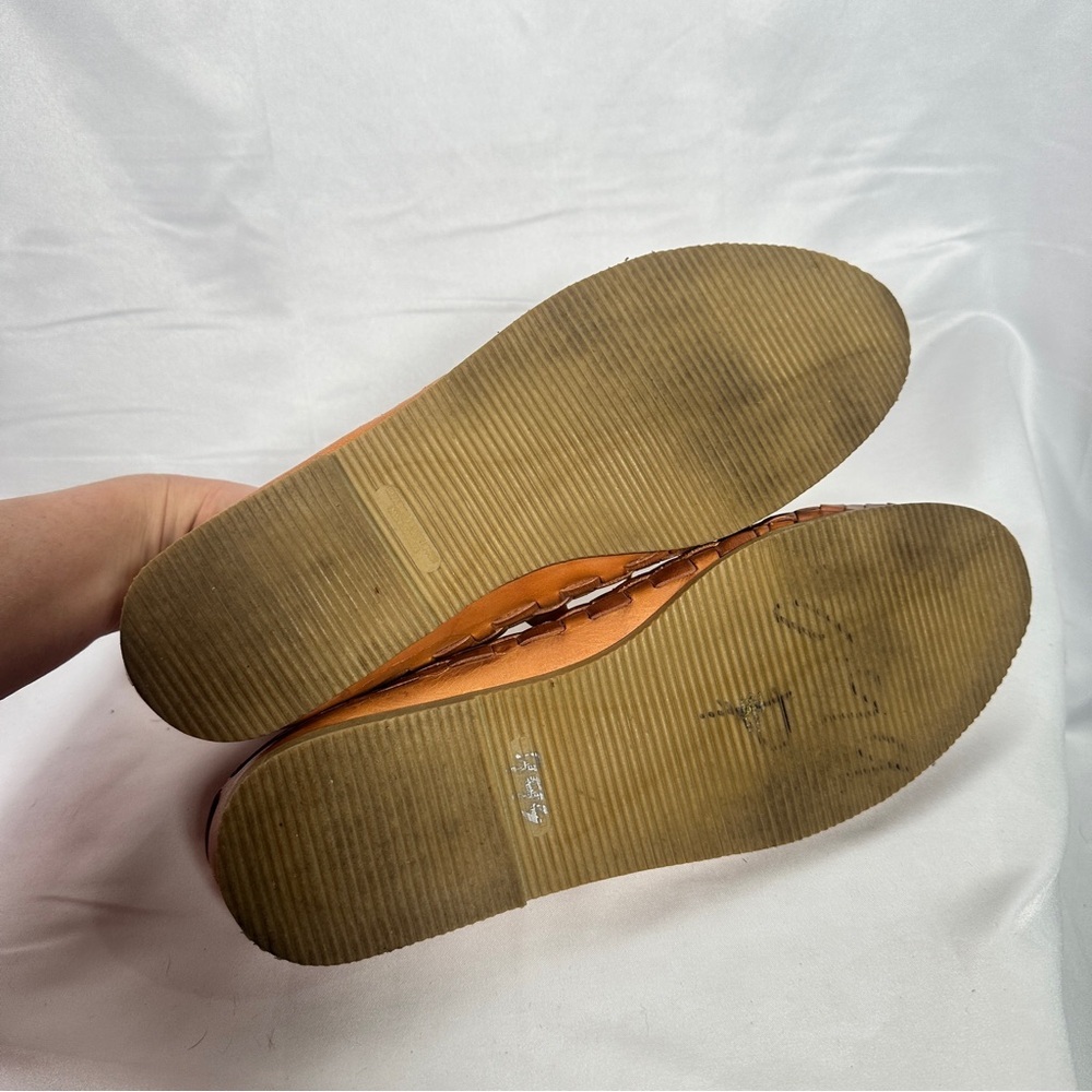 Saturday Knights Vintage Woven Leather Huarache Oxfords Tan Brazil Women’s 10 - Picture 10 of 15